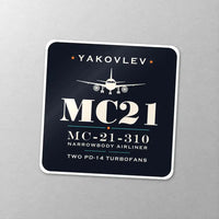 Thumbnail for Yakovlev MC-21-310 - Heritage - Square Sticker - Close-up