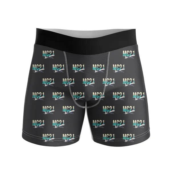 Yakovlev MC-21-310 - Men Boxers - Original Pattern - Black