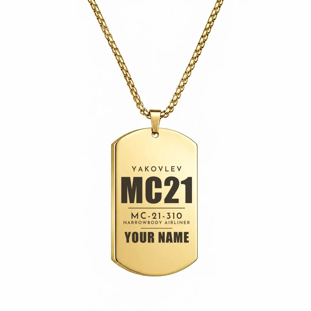 Yakovlev MC-21-310 - Necklace - Tag + Name - Gold