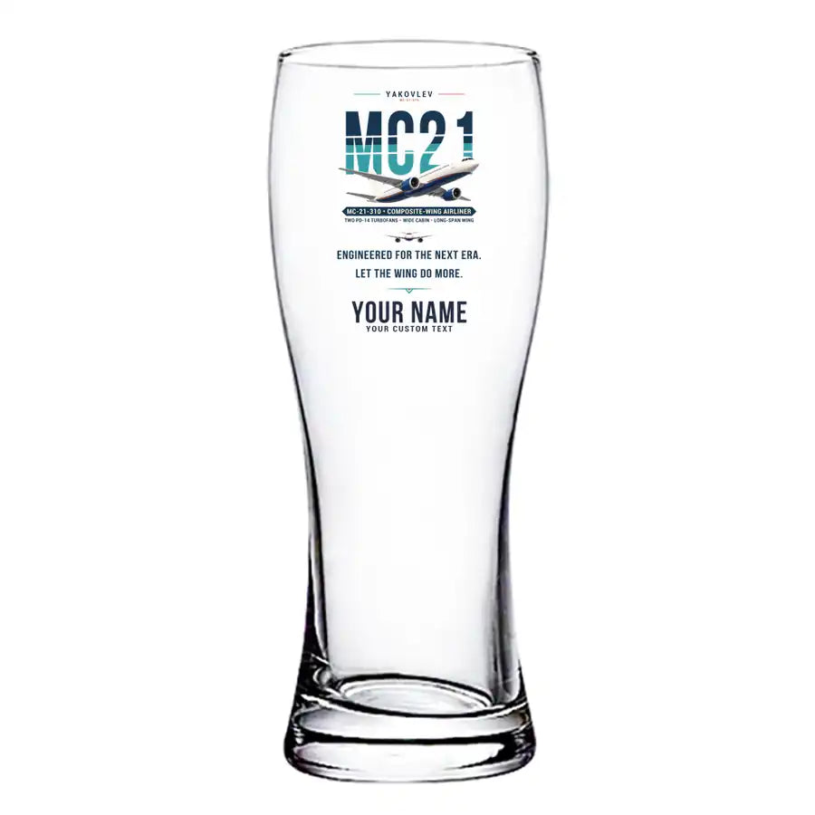 Yakovlev MC-21-310 - Original + Name - Pilsner Beer Glass