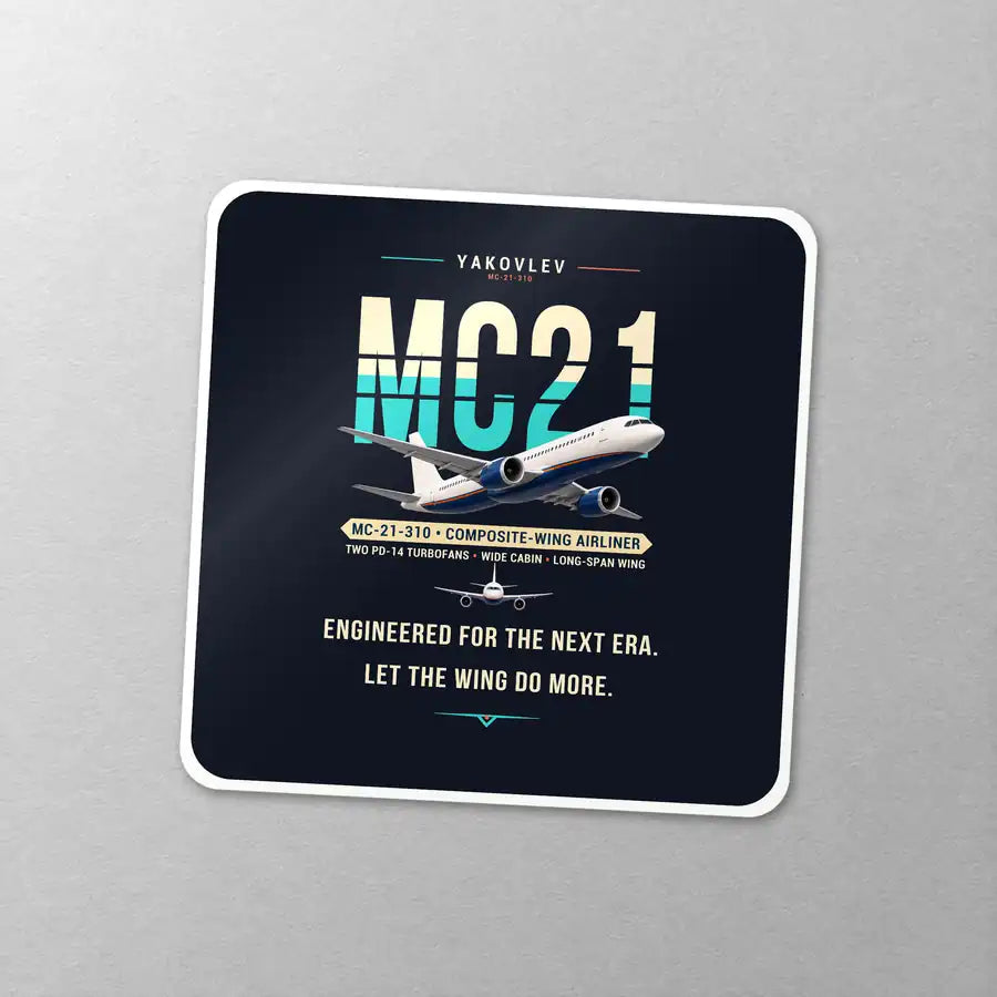 Yakovlev MC-21-310 - Original - Square Sticker - Close-up