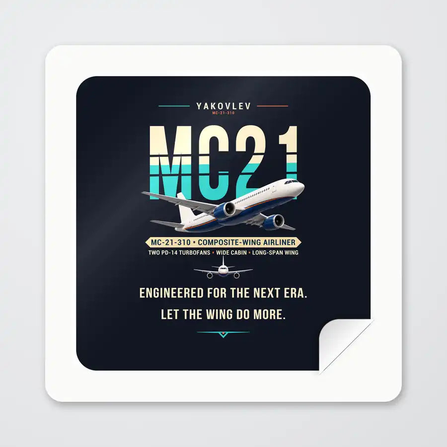 Yakovlev MC-21-310 - Original - Square Sticker - Peel