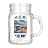 Thumbnail for Yakovlev MC-21-310 - Poster + Name - Cocktail Glass (Mason Jar)