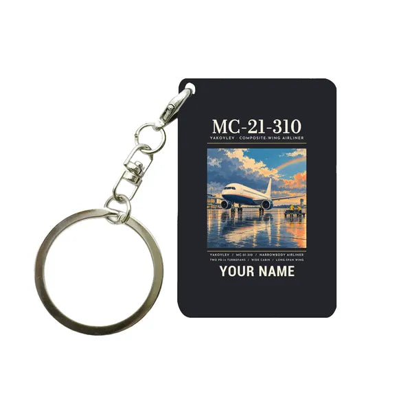 Yakovlev MC-21-310 - Poster + Name - Key Chain - Black