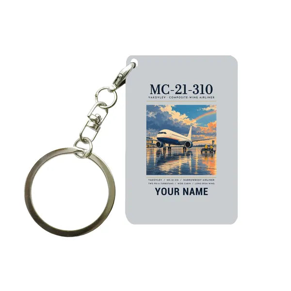 Yakovlev MC-21-310 - Poster + Name - Key Chain - Light Gray