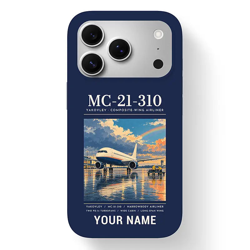 Yakovlev MC-21-310 - Poster + Name - MagSafe iPhone 17 Pro - Navy Blue