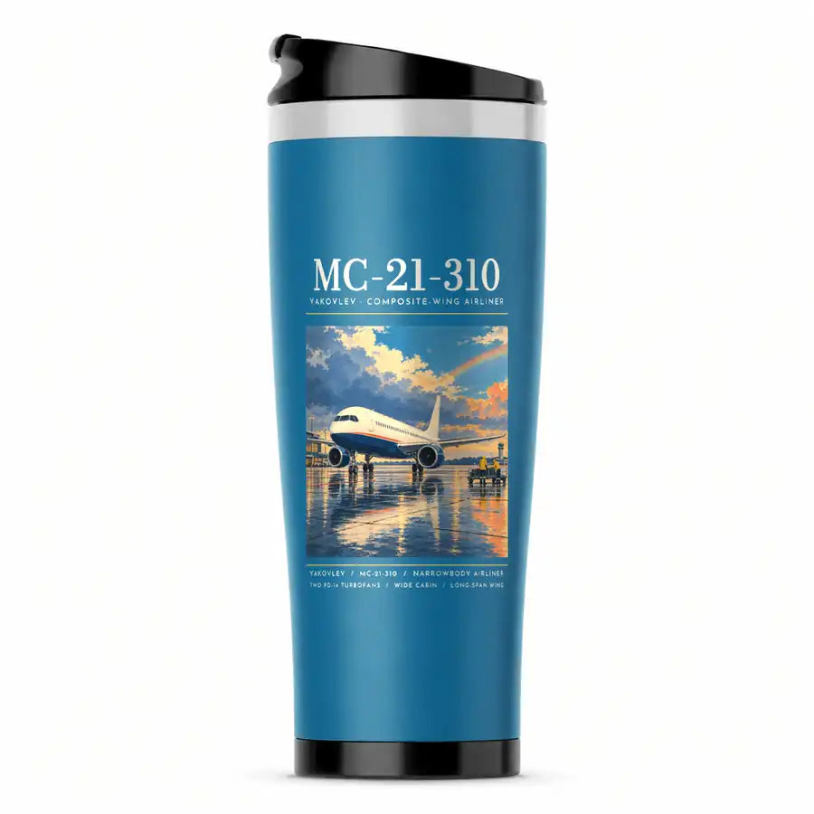 Yakovlev MC-21-310 - Poster - Stainless Steel (No Holder) - Light Blue