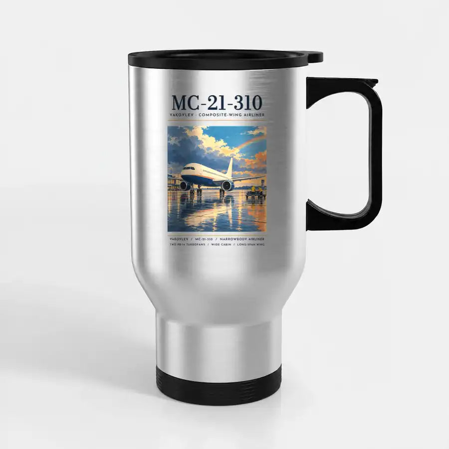 Yakovlev MC-21-310 - Poster - Stainless Steel with Holder - Silver