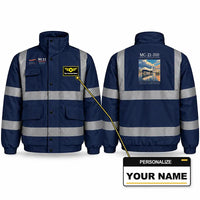 Thumbnail for Yakovlev MC-21-310 Reflective Winter Jackets - Poster + Name - Navy Blue