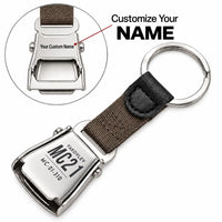 Thumbnail for Yakovlev MC-21-310 - Seat Belt Key Chain - Tag + Name - Brown
