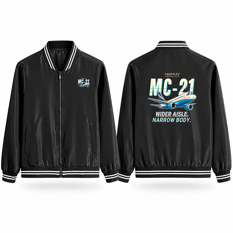 Yakovlev MC-21-310 Stylish Jackets - Baseball Collar - Cartoon - Black