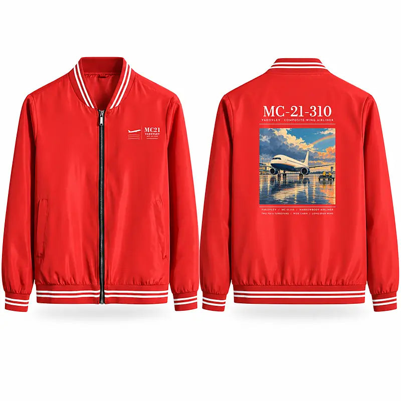 Yakovlev MC-21-310 Stylish Jackets - Baseball Collar - Poster - Red
