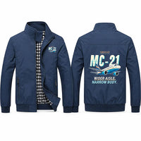 Thumbnail for Yakovlev MC-21-310 Stylish Jackets - Stand Collar - Cartoon - Navy Blue