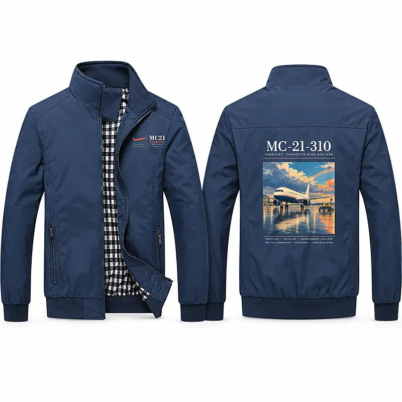 Yakovlev MC-21-310 Stylish Jackets - Stand Collar - Poster - Navy Blue