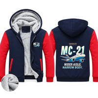 Thumbnail for Yakovlev MC-21-310 Zipped Sweatshirts - Cartoon - Navy & Red