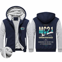Thumbnail for Yakovlev MC-21-310 Zipped Sweatshirts - Original - Navy & Gray