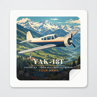 Thumbnail for Yakovlev Yak-18T - 3D + Name - Square Sticker - Peel