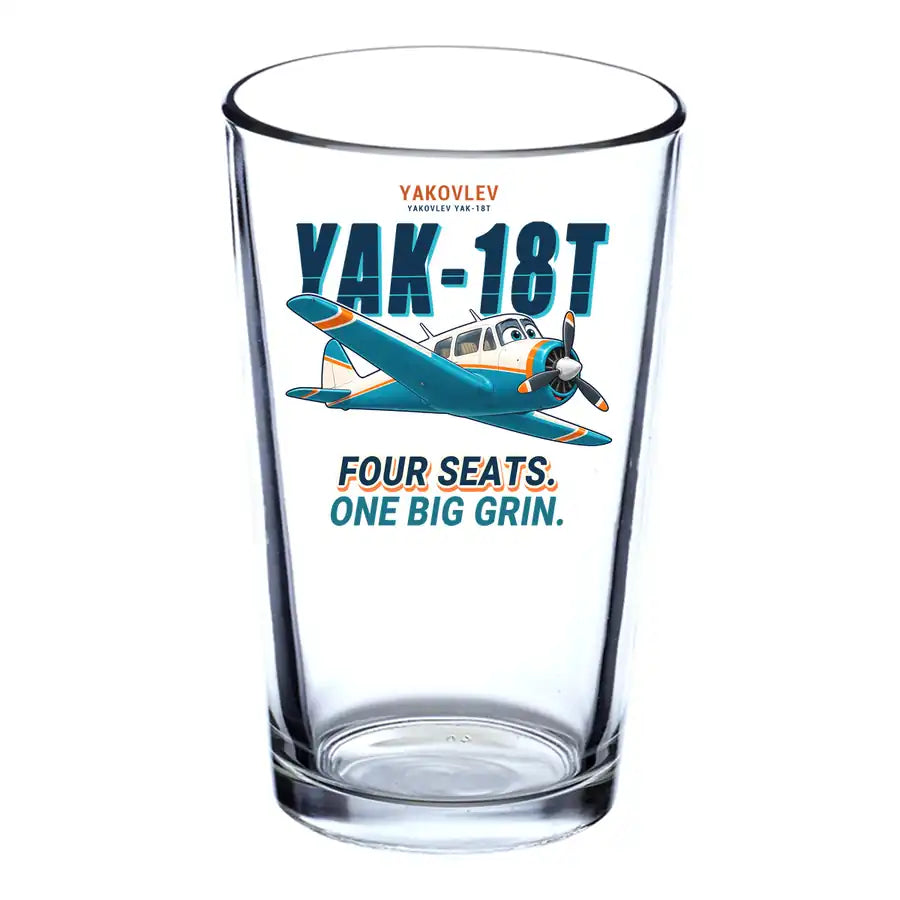 Yakovlev Yak-18T - Cartoon - Beer & Water Glass