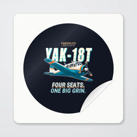 Thumbnail for Yakovlev Yak-18T - Cartoon - Circle Sticker - Peel