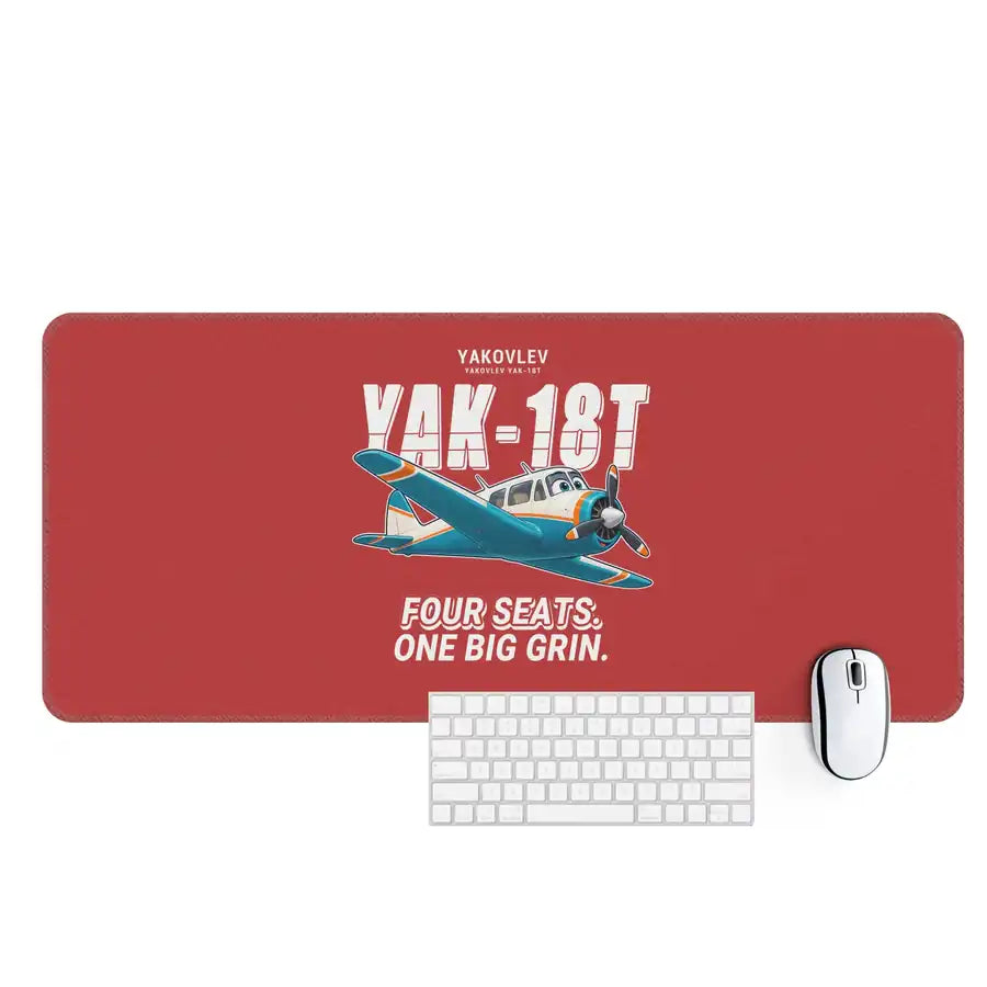 Yakovlev Yak-18T - Cartoon - Desk Mat - Red