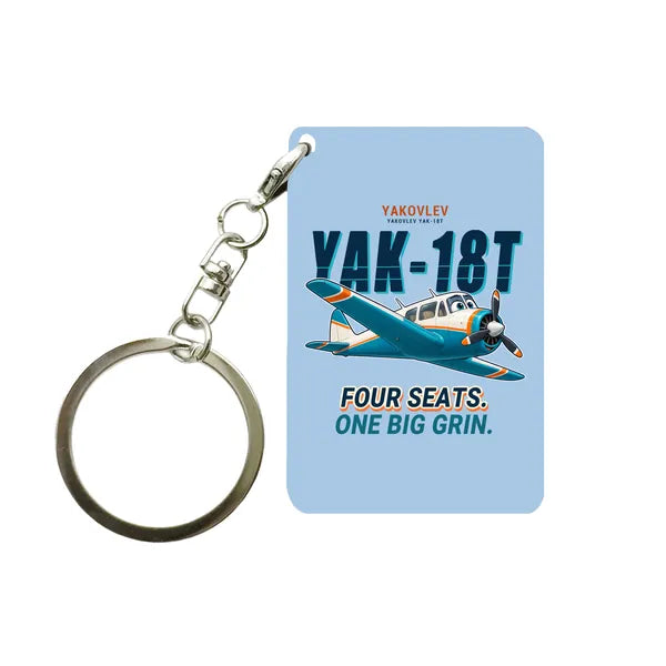 Yakovlev Yak-18T - Cartoon - Key Chain - Light Blue