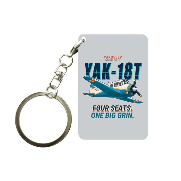 Yakovlev Yak-18T - Cartoon - Key Chain - Light Gray