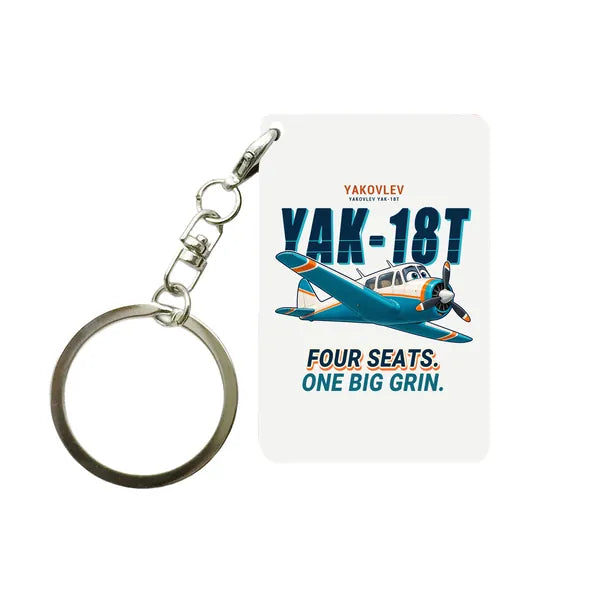 Yakovlev Yak-18T - Cartoon - Key Chain - White