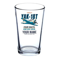 Thumbnail for Yakovlev Yak-18T - Cartoon + Name - Beer & Water Glass