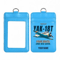 Thumbnail for Yakovlev Yak-18T - Cartoon - ID Card Holder - Blue + Name