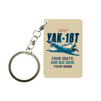 Thumbnail for Yakovlev Yak-18T - Cartoon + Name - Key Chain - Beige