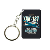 Thumbnail for Yakovlev Yak-18T - Cartoon + Name - Key Chain - Black