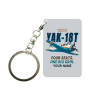 Thumbnail for Yakovlev Yak-18T - Cartoon + Name - Key Chain - Light Gray