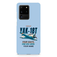 Thumbnail for Yakovlev Yak-18T - Cartoon + Name - Samsung Case - Light Blue