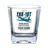Thumbnail for Yakovlev Yak-18T - Cartoon + Name - Whiskey Glass