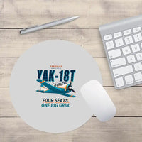 Thumbnail for Yakovlev Yak-18T - Cartoon - Round Mouse Pad - Light Gray
