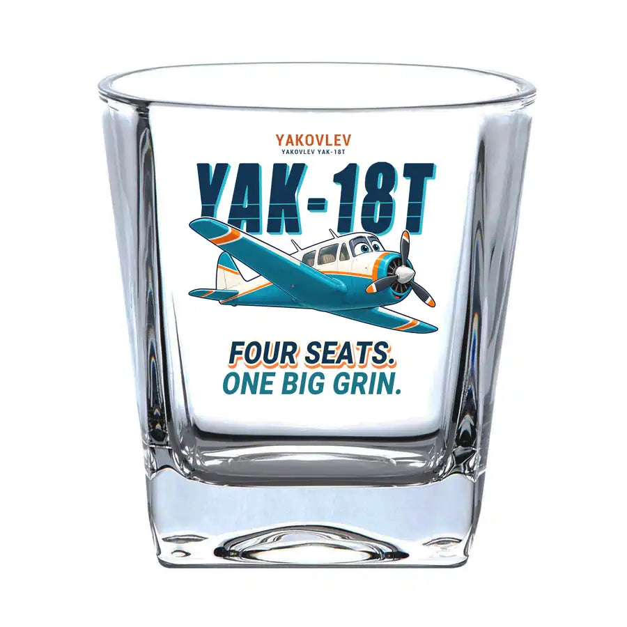 Yakovlev Yak-18T - Cartoon - Whiskey Glass