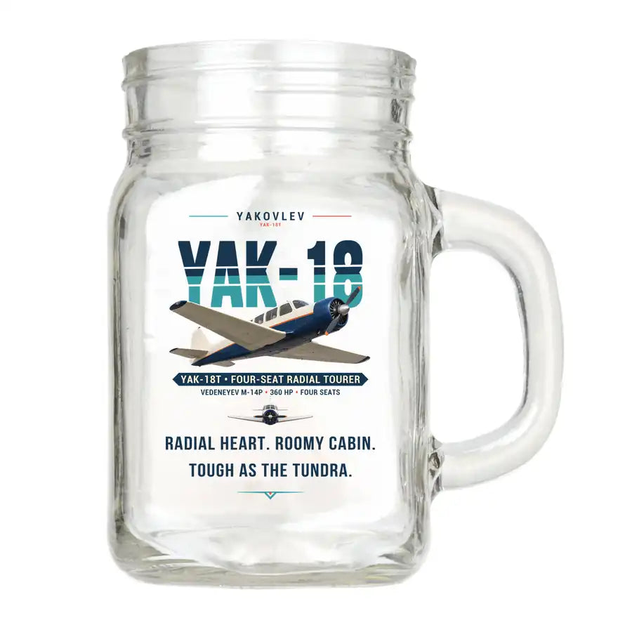 Yakovlev Yak-18T - Original - Cocktail Glass (Mason Jar)