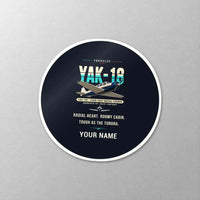 Thumbnail for Yakovlev Yak-18T - Original + Name - Circle Sticker - Close-up
