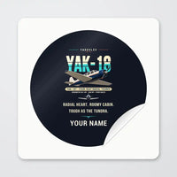 Thumbnail for Yakovlev Yak-18T - Original + Name - Circle Sticker - Peel