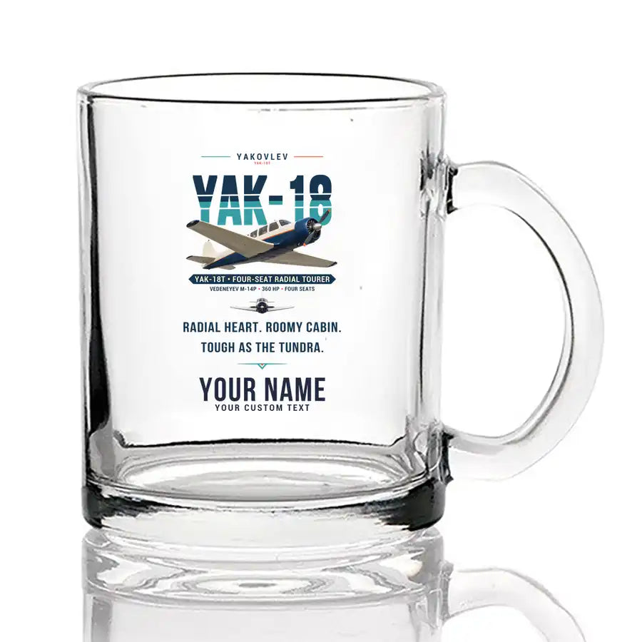 Yakovlev Yak-18T - Original + Name - Coffee & Tea Glass
