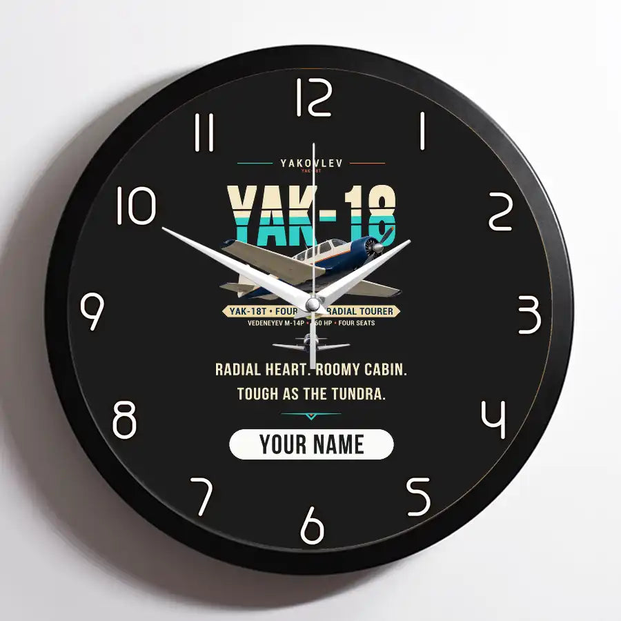 Yakovlev Yak-18T - Original + Name - Framed - Black