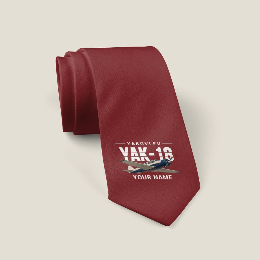 Yakovlev Yak-18T - Original + Name - Tie - Dark Red