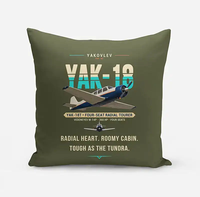 Yakovlev Yak-18T - Original - Pillow - Green Army
