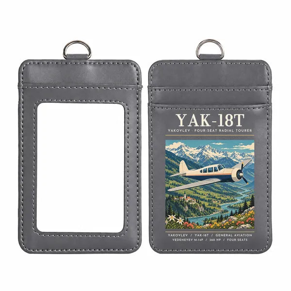 Yakovlev Yak-18T - Poster - ID Card Holder - Gray