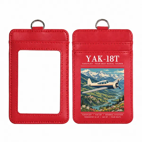 Yakovlev Yak-18T - Poster - ID Card Holder - Red