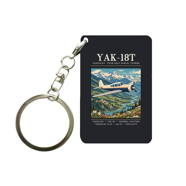 Yakovlev Yak-18T - Poster - Key Chain - Black
