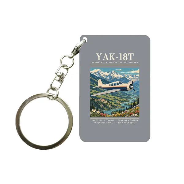 Yakovlev Yak-18T - Poster - Key Chain - Gray