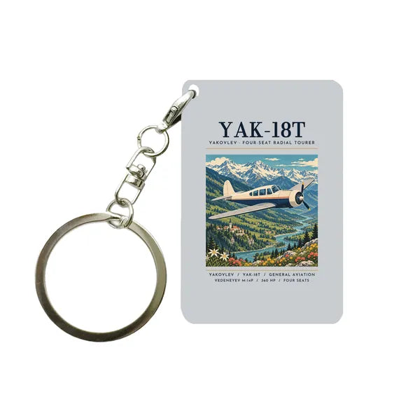 Yakovlev Yak-18T - Poster - Key Chain - Light Gray