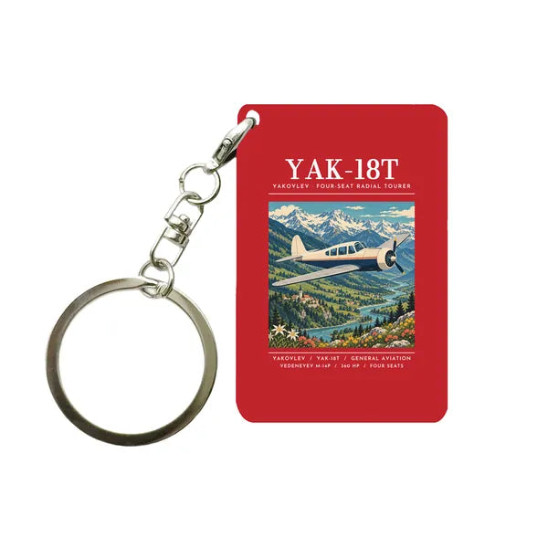 Yakovlev Yak-18T - Poster - Key Chain - Red
