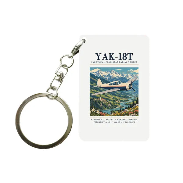 Yakovlev Yak-18T - Poster - Key Chain - White